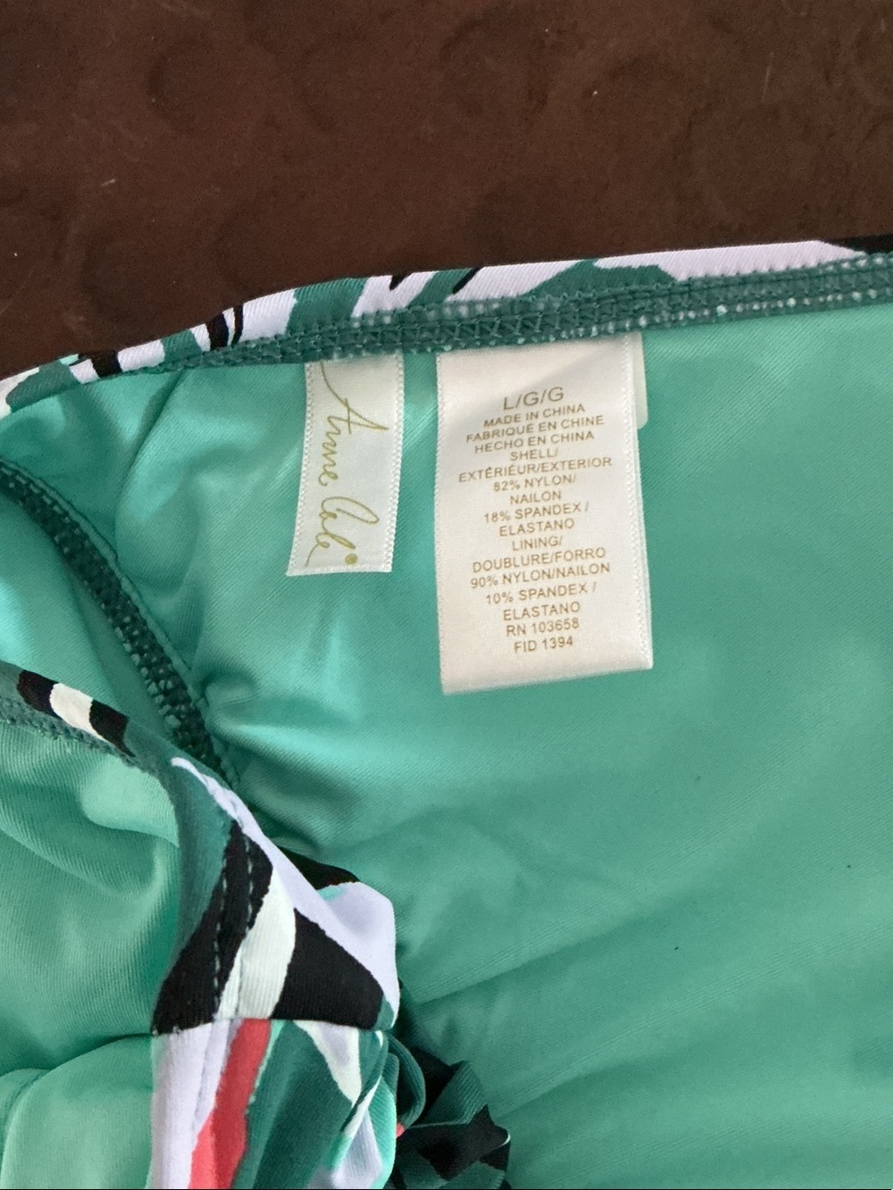 Anne Cole Green Tropical Halter High-Waist Two-Piece Swimsuit - Picture 2 of 5
